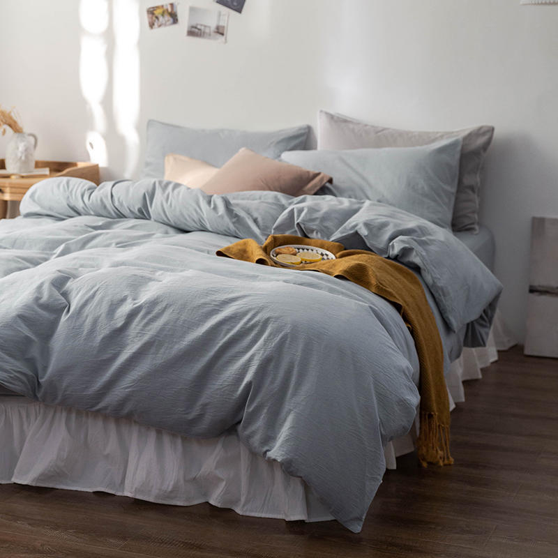 Solid Color100%100% Cotton Spring and Autumn Four-Piece Bedding Set