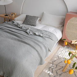 Pure Cotton Waffle Soft Towel Blanket Summer Quilt