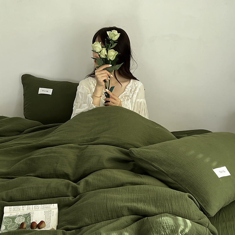 Baby-grade All-cotton Double-layer Gauze Four-piece Set