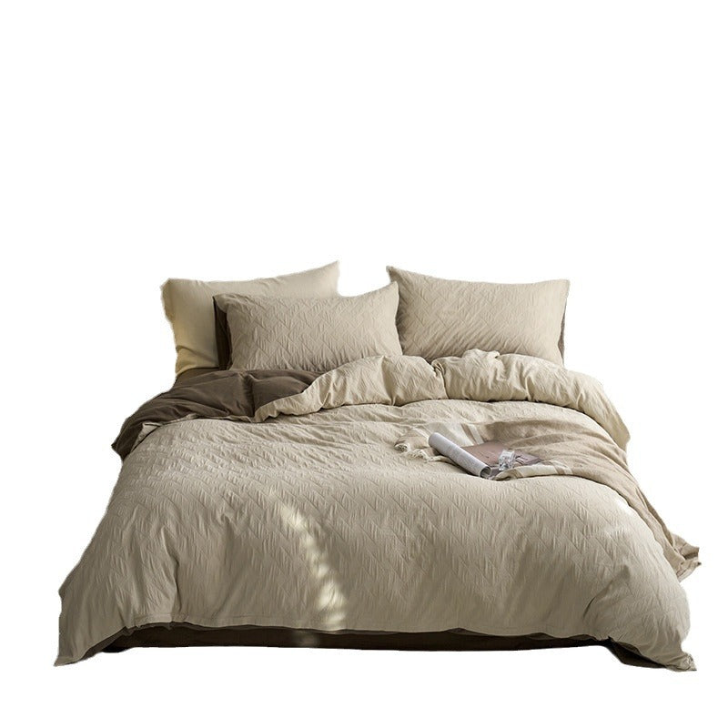 Maternity and Baby Grade Ultra Soft Double Layer Gauze Pure Cotton Solid Color Series Four-Piece Bed Set