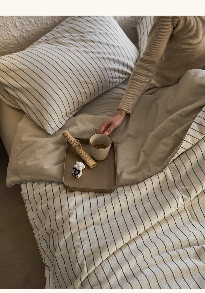 Pure Cotton Summer Quilt Washed Full Cotton Striped Soybean Air Conditioning Quilt