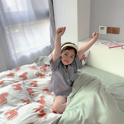 Cartoon 60 PCs Tencel Four-Piece Set Super Silky Ice Silk Cool Feeling for Children
