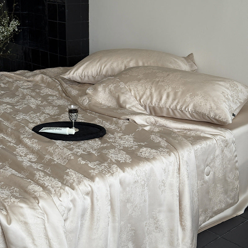 Austria60Branch Lanjing Tencel Jacquard Summer Blanket Four-Piece Set