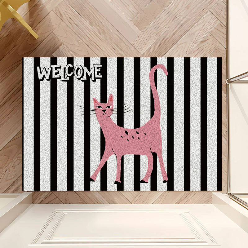 Home Cartoon outside Door Carpet Stain-Resistant and Washable Can Be Cut