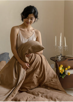 Textured Embossed Double Layer Soft Gauze Washed Satin Cotton Jacquard Four-Piece Set
