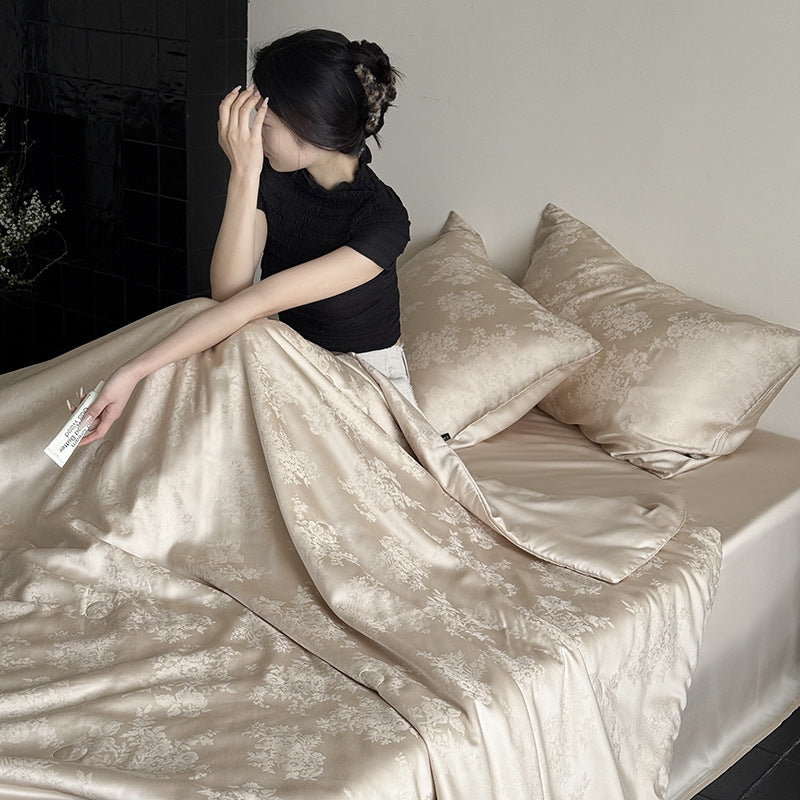 Austria60Branch Lanjing Tencel Jacquard Summer Blanket Four-Piece Set