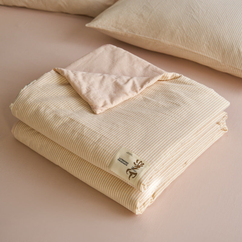 Pure Cotton Summer Quilt Washed Full Cotton Striped Soybean Air Conditioning Quilt
