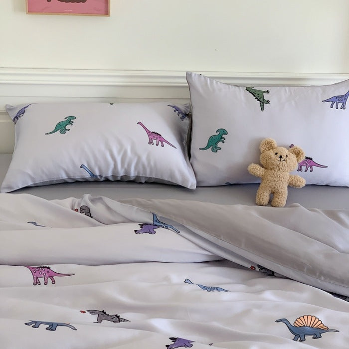 Cartoon 60 PCs Tencel Four-Piece Set Super Silky Ice Silk Cool Feeling for Children